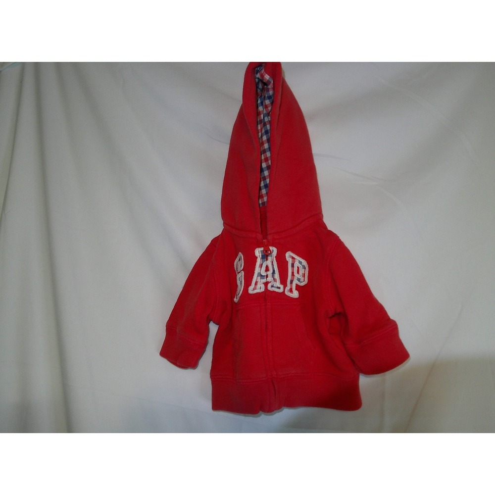 GAP Orange Zip Up Hoodie Hooded Sweatshirt Infant Size 0-3